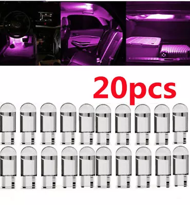 20Pcs LED T10 Car Trunk Interior Map License Plate Light 194 168 W5W Bulb Purple • $4.20