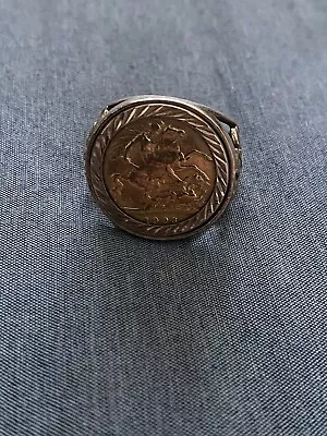 Gold 1903 Half Soverign Ring. St George Mount 11g • £430