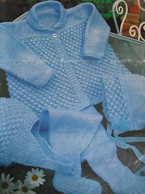 0130 Baby Outfit DK 18-20  - Vintage Knitting Pattern Reprint • £3.49