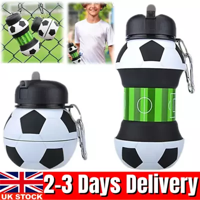 Silicone Collapsible Football Water Bottle Perfect For School Gift For Boy&Girls • £10.89