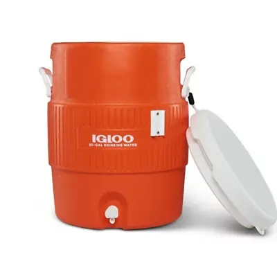 $45.99 • Buy Igloo 10-Gallon Seat Top Water Jug With Cup Dispenser - Orange Ice Chests Cooler