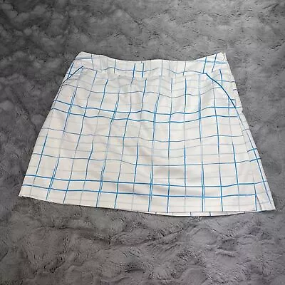 Adidas Skorts Size 12 Climate-control Tennis Skorts  White Blue Plaid Pockets • $6.99