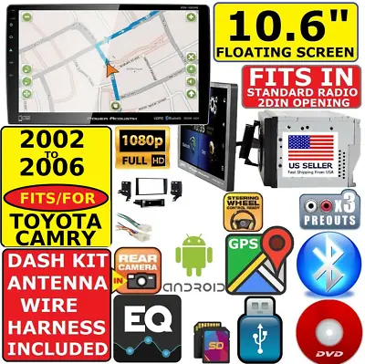 Fits 2002-2006 Toyota Camry 10.6  Navigation Cd/dvd Usb Bluetooth Car Stereo Pkg • $573.25