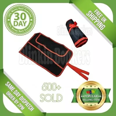 £3.49 • Buy 12 Pocket Canvas Chisel Spanner Screwdriver Tool Roll Up Storage Case Bag Fold