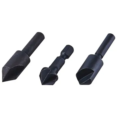 Countersink Drill Bit Set Counter 3pcs Sink For Wood Plastic Carbon Steel UK • £2.99