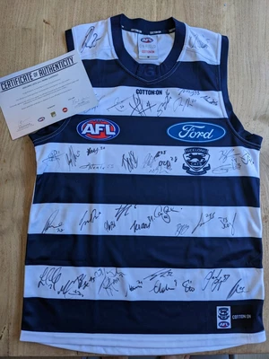 $699 • Buy Geelong Cats Authentic Premiership Signed 2022 Home AFL Jumper Guernsey Jersey