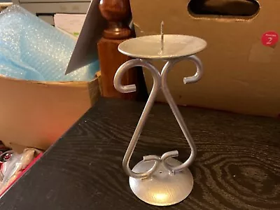 $11.60 • Buy 18x8 Cm WROUGHT IRON PILLAR CANDLE HOLDER Undamaged NWOT Unwanted Gift