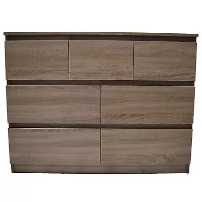 £138.98 • Buy Chest Of Drawers 7 Drawer Merchant Storage Chest Oak Finish Modern Furniture