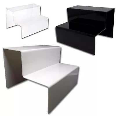 £184.89 • Buy 2 Step Tier Clear Opaque Acrylic Plastic Retail Riser Counter Display Stands