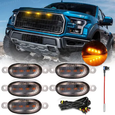5X Amber LED Front Grille Running Lights For Chevy Silverado 1500 Raptor Style • $18.99