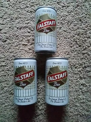 3 VINTAGE ALUMINUM Falstaff 12 Oz Aluminum PULL TAB EMPTY Beer Cans • $7.99