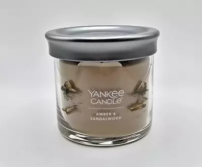 Yankee Candle Amber & Sandalwood Scented 4.3oz / 122g Small Tumbler Candle New • £15.08