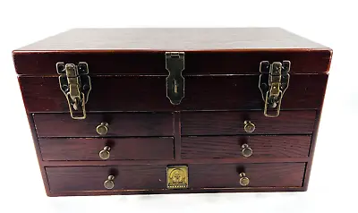 Thomas Pacconi Machinest/Jewelry 5-Drawer Chest Oak Cabinet Felt-Lined • $85