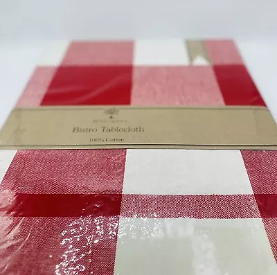 60” X 60” Red Checked Table Cloth Mahogany Brand Bistro Picnic Square New • $19.95