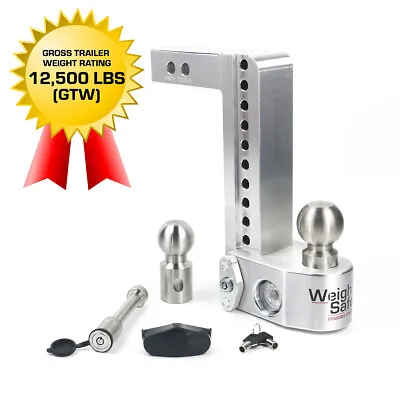 Weigh Safe WS10-2-KA 10  Drop Hitch 2  Receiver W/ Tongue Weight Gauge 12500LBS • $384