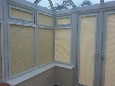 Perfect Fit Blinds Pleated Conservatory Windows & Doors Cream & White Discounted • £37.99