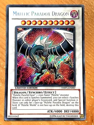 Yugioh Malefic Paradox Dragon YMP1-EN007 Secret Rare Limited Edition Near Mint • $19.99