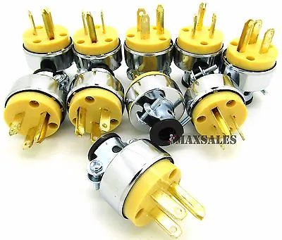 $18.99 • Buy (10-pc) MALE Extension Plugs 15AMP 125V Replacement Extension Cord Plugs