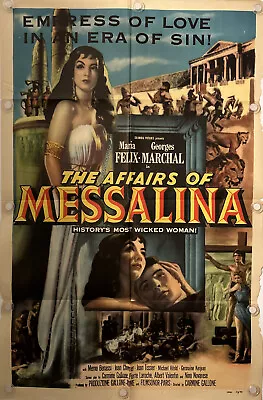 THE AFFAIRS OF MESSALINA Original One Sheet Movie Poster - 1953 - RARE! • $175