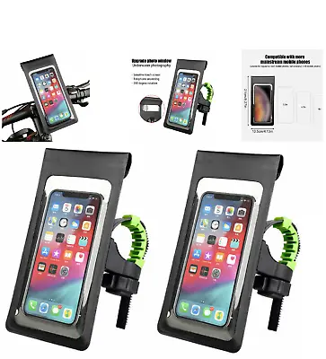 360° Waterproof Bicycle Motor Bike Phone Case Mount Holder For All Mobile Phones • £9.98