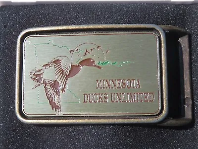 Minnesota Ducks Unlimited Belt Buckle ~ With Case ~ Vintage • $13.95