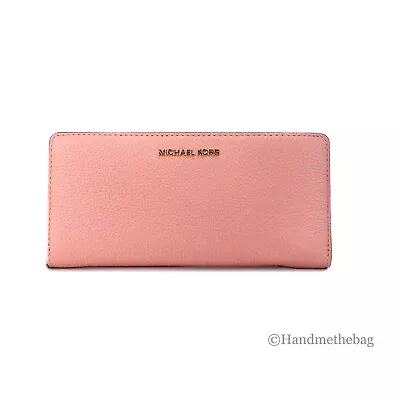 Michael Kors Jet Set Travel Large Primrose Leather Continental Wristlet Wallet • $64