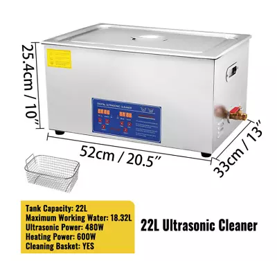 Tbond Ultrasonic Cleaner - 22l 600w - 12 M Warranty - Express Shipping • £268.99