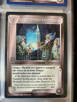 Middle Earth Ccg Lord Of The Rings Rare Returned Exiles • $2