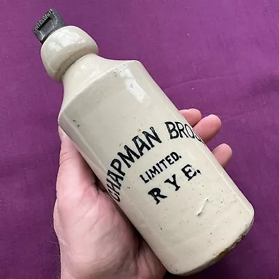 Vintage Old Antique Pottery Ginger Beer Bottle CHAPMAN BROS LIMITED RYE Sussex • £9.99