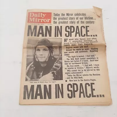 Daily Mirror Newspaper Yuri Gagarin First Man In Space April 13th 1961 • £4.99