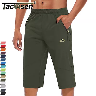 Men's 3/4 Length Pants Running Sports Capri Shorts Outdoor Walking Hiking Shorts • $21.99