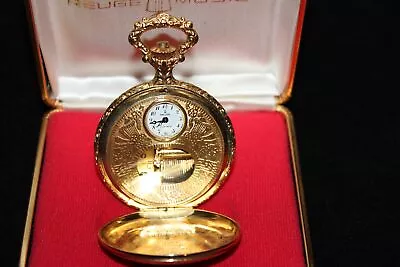 Reuge Switzerland 10K Gold Plated 17 Jewels Musical Pocket Watch Box Included • $1250