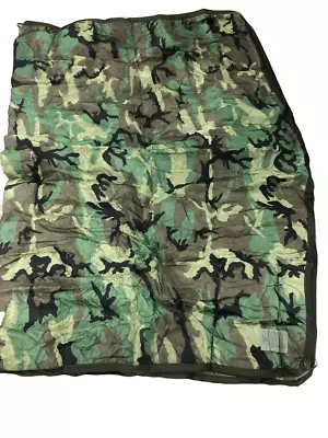 USGI Woodland Camouflage Poncho Liner Woobie Blanket 8405-00-889-3683 • $34.95