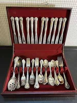 Godinger Silver Art Co.Vintage 65 Piece Silverware Flatware Set Service For 12 • $85