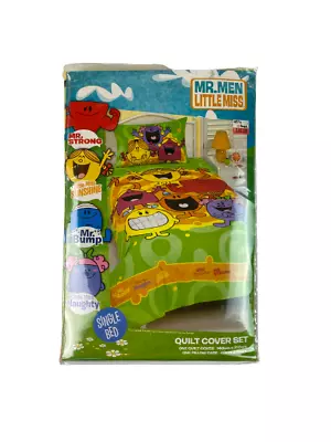 Mr Men Little Miss Single Bed Quilt & Pillow Case Cover Set 2010 (New Old Stock) • £40.32