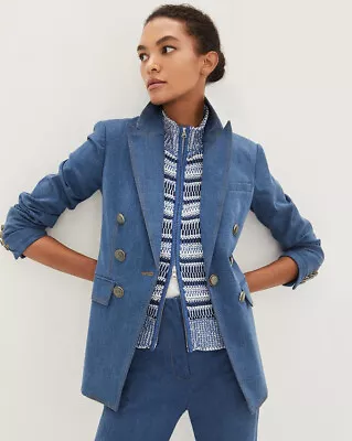 Veronica Beard Naira Dickey Jacket Blue Cosmo Size 8 • $258