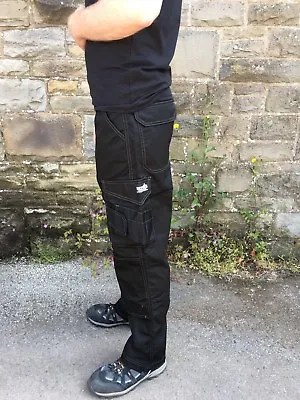 £9.95 • Buy Scruffs Worker Trousers Black Cargo Style With Knee Pad Pockets