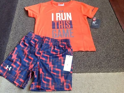 $34.99 • Buy Toddler Boys Under Armour I RUN THIS GAME Outfit Size 2T(NWT)