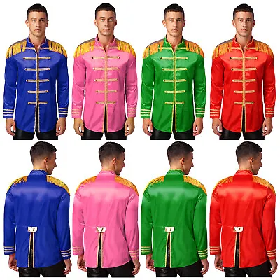 Male Satin Fancy Dress Up Long Sleeve Masquerade Costumes Festival Mens Rave • $6.57