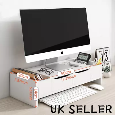 Wood Laptop Computer Table Home Office Desktop Storage Table Portable Desk Stand • £23.78