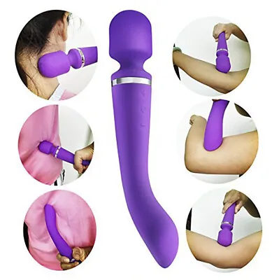 £25.99 • Buy Curved Massage Wand Vibrating Dual Head 20 Speed Full Body Sports Rechargeable