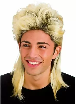 1 New Blonde 80s Mullet Tiger King Joe Exotic Fancy Dress Costume Wig USA Stock • $9.99