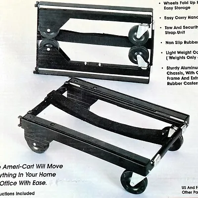 Folding Moving Cart Flat Rolling Dolly Caster Wheel Heavy Duty Steel 300LB 12x16 • $36.33