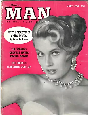 Men's Pinup Magazine MODERN MAN July 1956 Jean Harlow Anita Ekberg MORE • $14.99