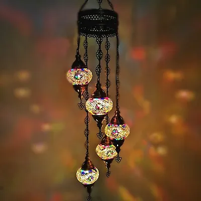 £99.99 • Buy Authentic Turkish Moroccan Glass Mosaic Hanging Lamp Ceiling Light Chandeliers