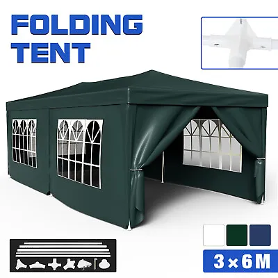 Gazebo Marquee 3x6 Camping Wedding Party Tent Canopy W/Side Wall&Windows • $129.90