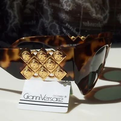 New! GIANNI VERSACE Vintage Sunglass Mod.420/D(279) Gold Medusa Head Demi Frame • $175