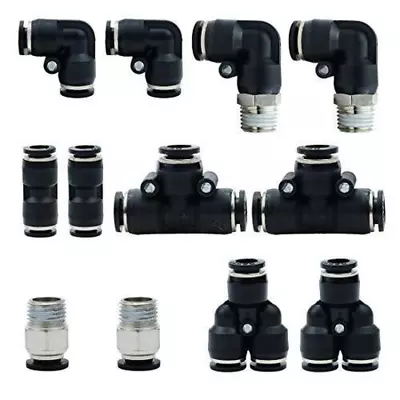 Pneumatic 5/16 OD Push To Connect Fittings Kit Air Line Quick Fittings... • $29.65