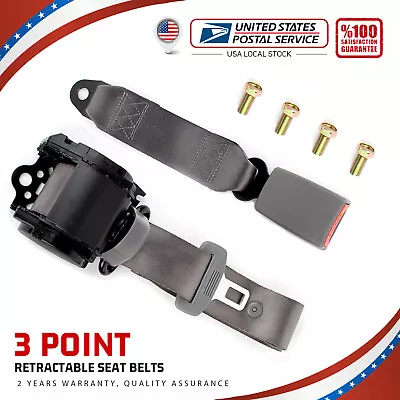 1X Universal 3 Point Retractable Gray Seat Belts For Mazda CX-7 2007-2012 • $30.99