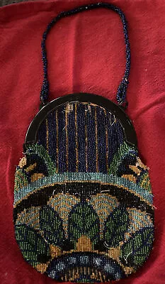 $18.99 • Buy Antique Multicolor  Beaded Purse Bag Early 1900's